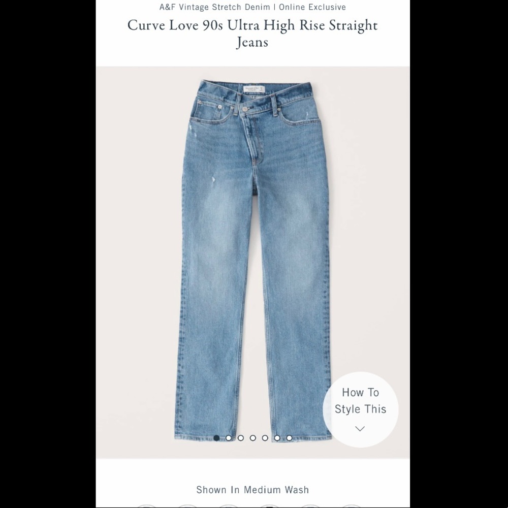 Abercrombie & Fitch Light Blue High-Rise Straight Jeans
